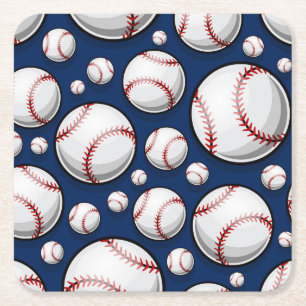 Baseball Sports Mönster Underlägg Papper Kvadrat
