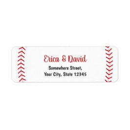 Baseball Sports Theme Bröllop Returadress Etikett