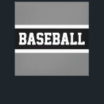BASEBALL Sporty Athletic Black White Grått Rand Canvastryck<br><div class="desc">Den här sportiska designen har en atletisk BASEBALL-text inuti ett svart center rand som är vit mot grått yttre kant.</div>