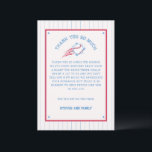 Baseball Sporty Birthday Kids Tack Kort<br><div class="desc">Gå upp till tallriken och få redo för ett oförglömligt firande! Vår inbjudan till Baseball Sporty Birthday för barn är ett hemligt val till springa för din lilla sluggers speciella dag. Denna sportisktematiska inbjudan fångar andan i Amerikas favoritpass och lovar en dag fylld med roligt, spel och hela sak baseboll....</div>