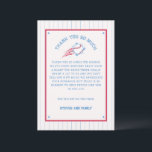 Baseball Sporty Birthday Kids Tack Kort<br><div class="desc">Gå upp till tallriken och få redo för ett oförglömligt firande! Vår inbjudan till Baseball Sporty Birthday för barn är ett hemligt val till springa för din lilla sluggers speciella dag. Denna sportisktematiska inbjudan fångar andan i Amerikas favoritpass och lovar en dag fylld med roligt, spel och hela sak baseboll....</div>