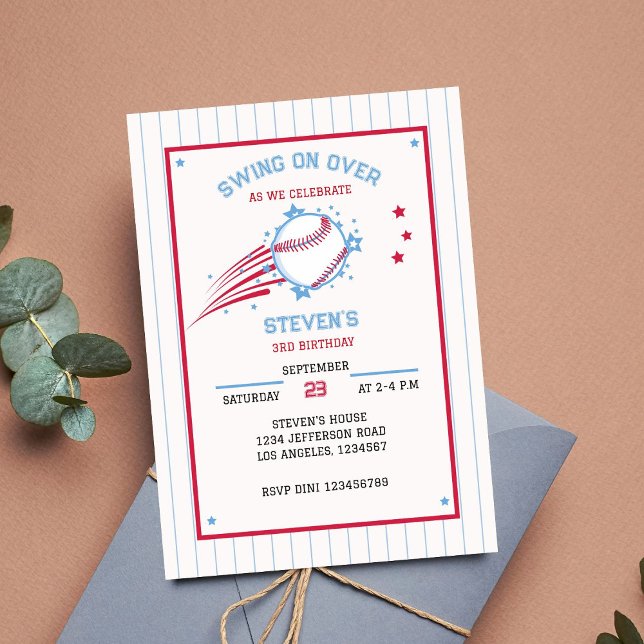 Baseball Sporty Birthday Photo för barn Inbjudningar (Photo Invitation)