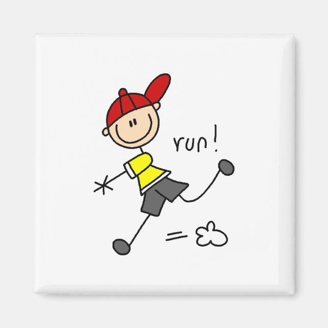 Baseball Springa Tshirts och presenter Magnet (Framsidan)