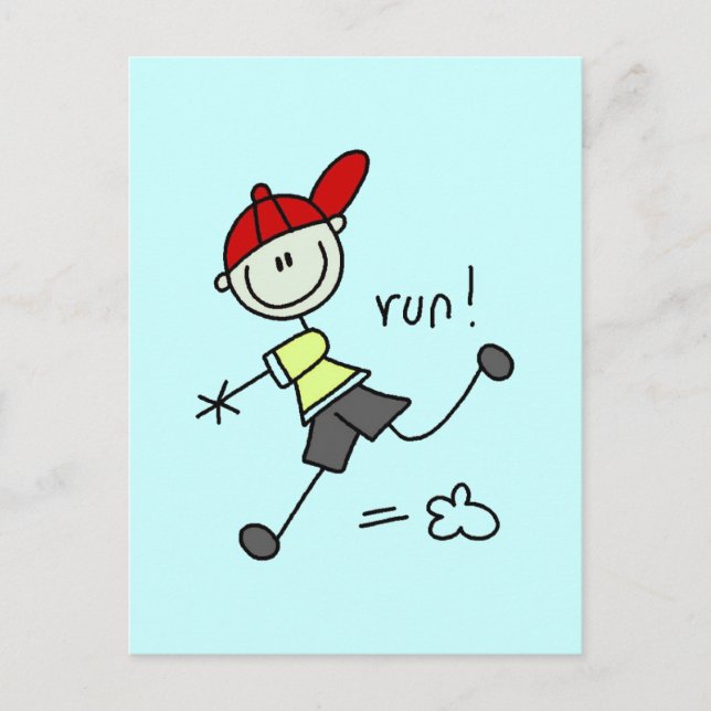 Baseball Springa Tshirts och presenter Vykort (Framsida)