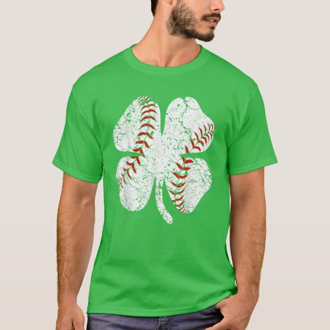 Baseball St patricks day Boys Manar Catcher Shamro T Shirt (Framsida)