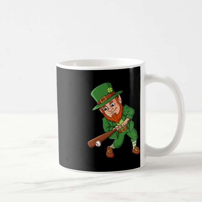 Baseball St patricks day Leprechaun Hitter Batter Kaffemugg (Höger)
