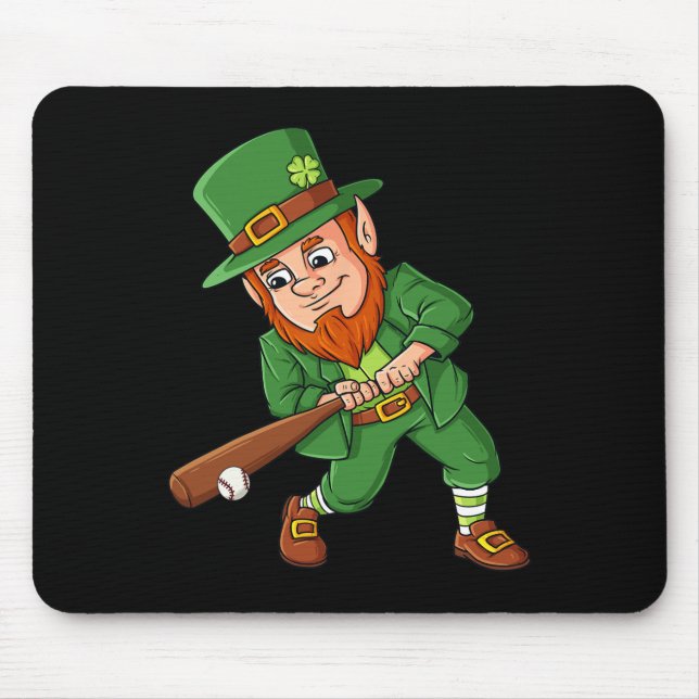 Baseball St patricks day Leprechaun Hitter Batter Musmatta (Framsidan)