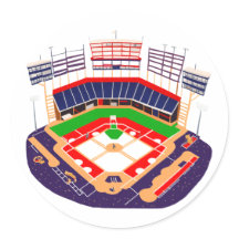 Baseball Stadium med Fullt Crowd