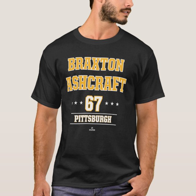 Baseball Star Braxton Ashcraft Pittsburgh MLBPA T Shirt (Framsida)