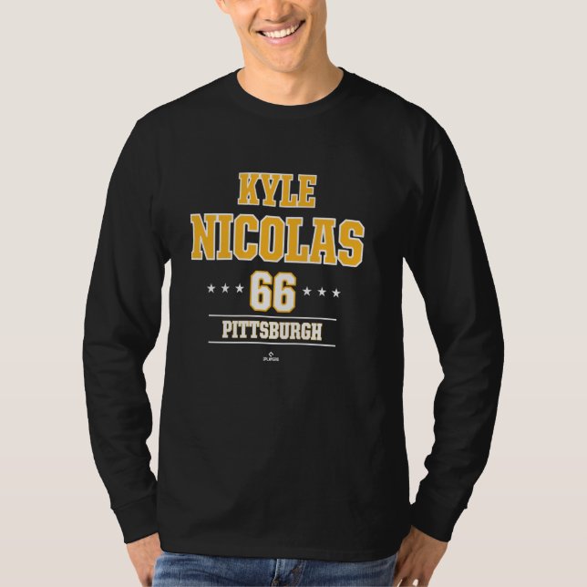 Baseball Star Kyle Nicolas Pittsburgh MLBPA T Shirt (Framsida)