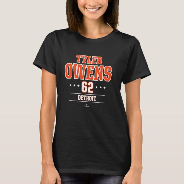 Baseball Star Tyler Owens Detroit MLBPA T Shirt (Framsida)