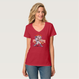 Baseball Stars & Stripes (D. mode) | Kvinnlig V-ri T Shirt