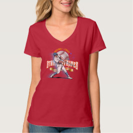 Baseball Stars & Stripes (D. mode) | Women V-Neck T Shirt