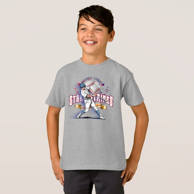 Baseball Stars & Stripes | Kids T Shirt (Hel framsida)