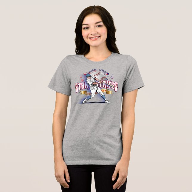 Baseball Stars & Stripes | Kvinnor T Shirt (Framsida Full)