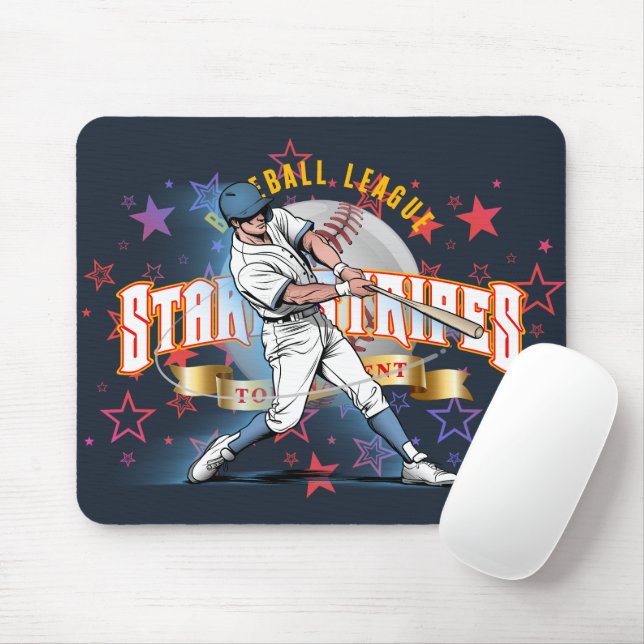 Baseball Stars & Stripes (Mörkt läge) | Musmatta (Med mus)