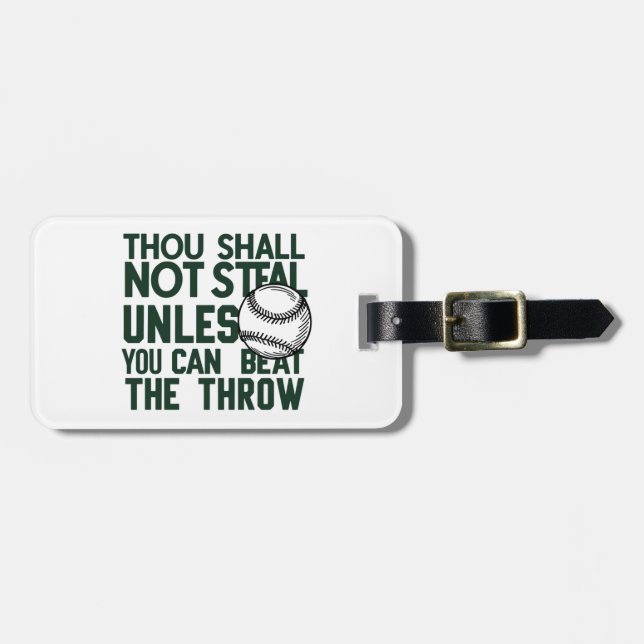 Baseball Stealing Humor Shirt Bagagebricka (Horisontell Framsida)