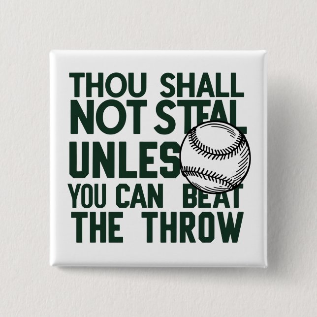 Baseball Stealing Humor Shirt Knapp (Framsida)