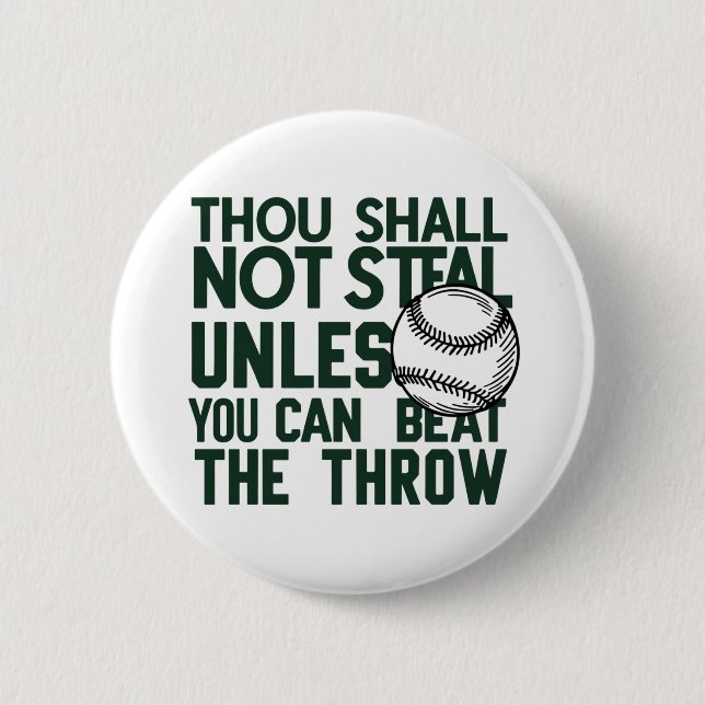 Baseball Stealing Humor Shirt Knapp (Framsida)