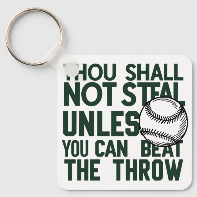 Baseball Stealing Humor Shirt Nyckelring (Framsida)