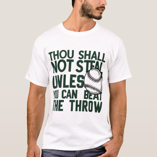 Baseball Stealing Humor Shirt T (Framsida)