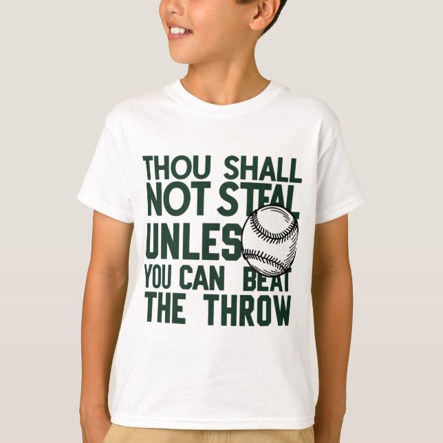 Baseball Stealing Humor Shirt T (Framsida)