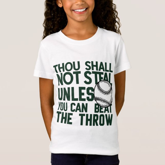 Baseball Stealing Humor Shirt T (Framsida)