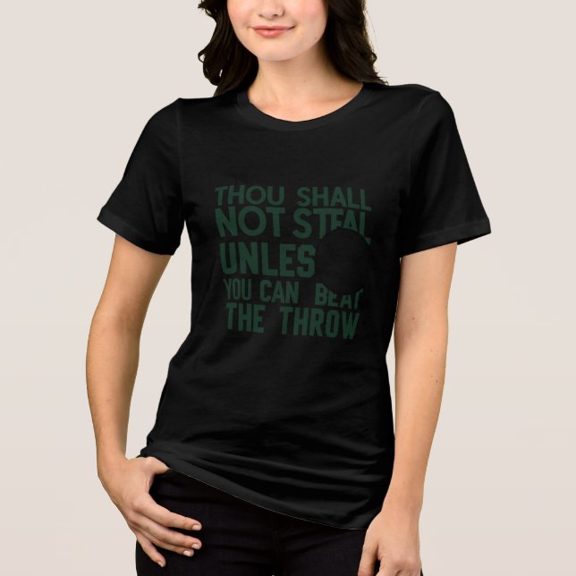 Baseball Stealing Humor Shirt T (Framsida)