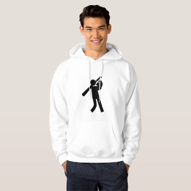 Baseball Stick figur Icon Manar Hoodie (Hel framsida)