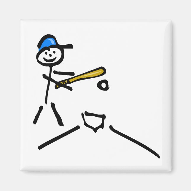 Baseball Stick figur Magnet (Framsidan)