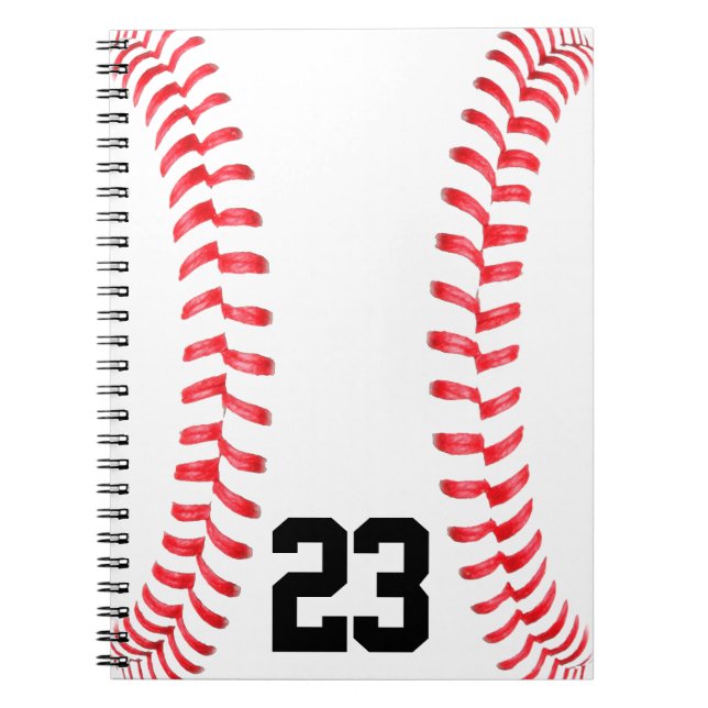 Baseball-stift och Anpassningsbar Jersey-nummer fö Anteckningsbok Med Spiral (Framsidan)