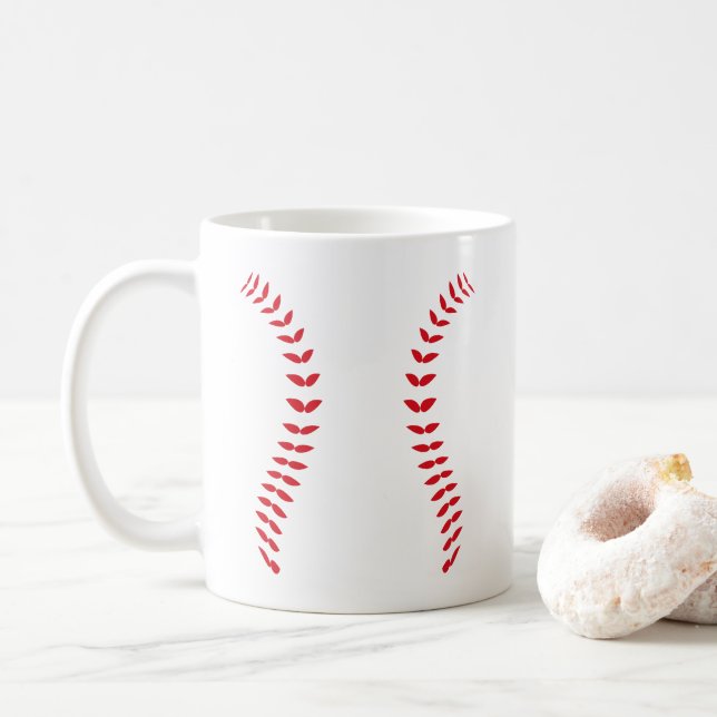 Baseball Stitch Kaffemugg (Med munk)