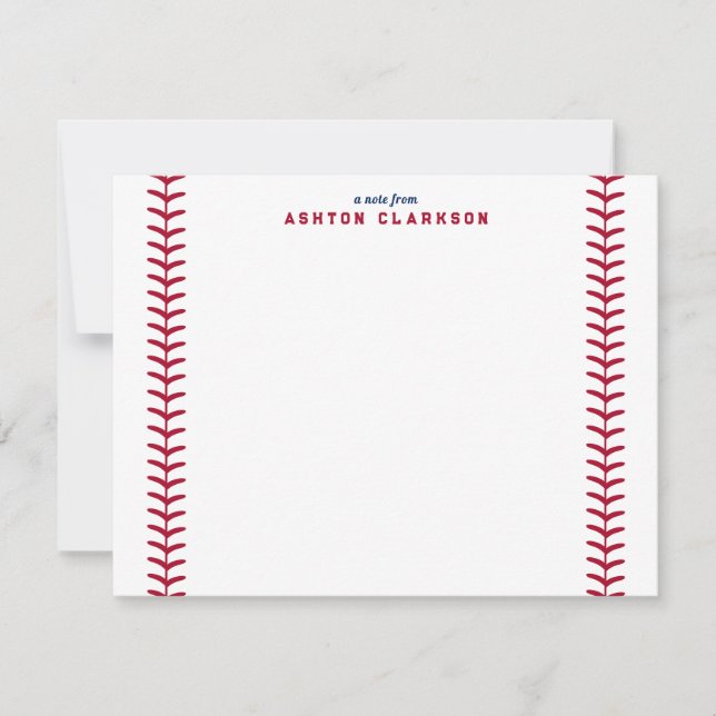 Baseball Stitch och Jersey Rand Note Card Inbjudningar (Framsida)