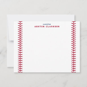 Baseball Stitch och Jersey Rand Note Card Inbjudningar