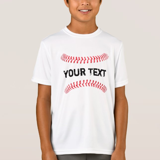 Baseball Stitches Four Seam Fastball Boys T-Shirt (Framsida)