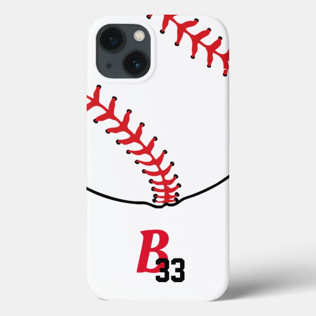 Baseball Stitches Monogram och teamnummer (Baksida)