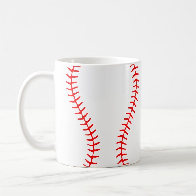 Baseball Stitches Mönster Kaffemugg (Vänster)