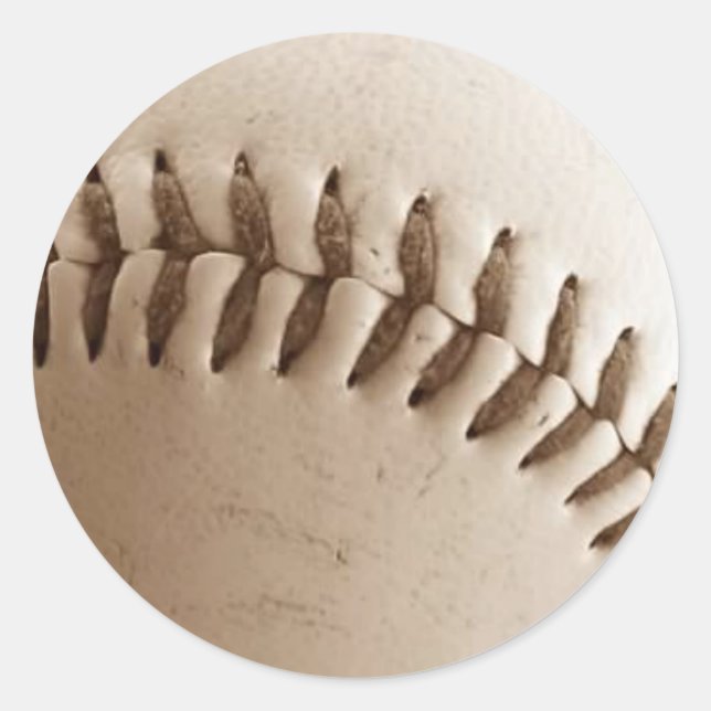 Baseball Stitches Runt Klistermärke (Framsida)