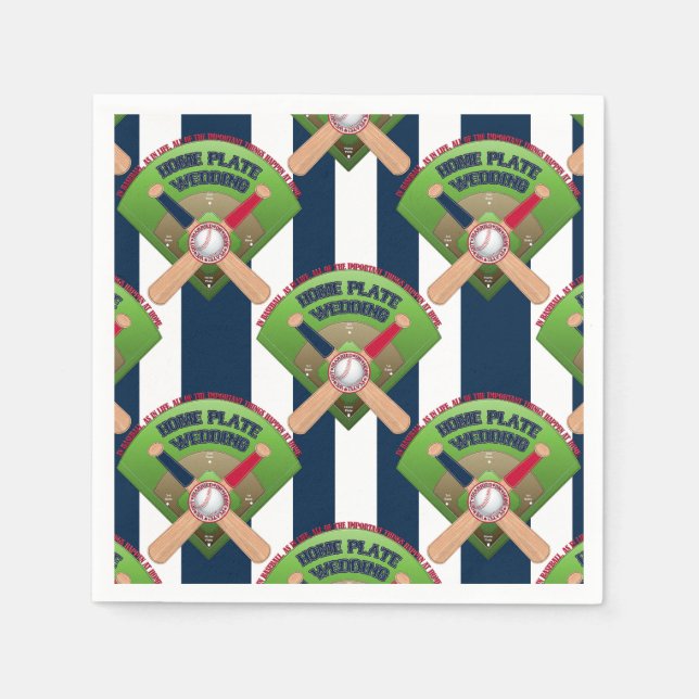 Baseball Stitches, vi Har, gifta 3-PAPPRA NAPKINS Pappersservett (Framsidan)