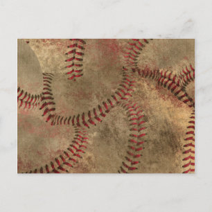 Baseball Stitching Collage Background Vykort