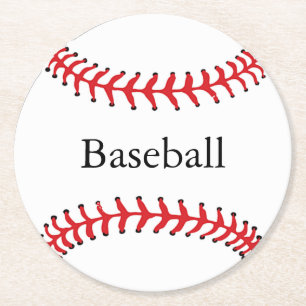 Baseball Stitching Design Papper Underlägg Rund