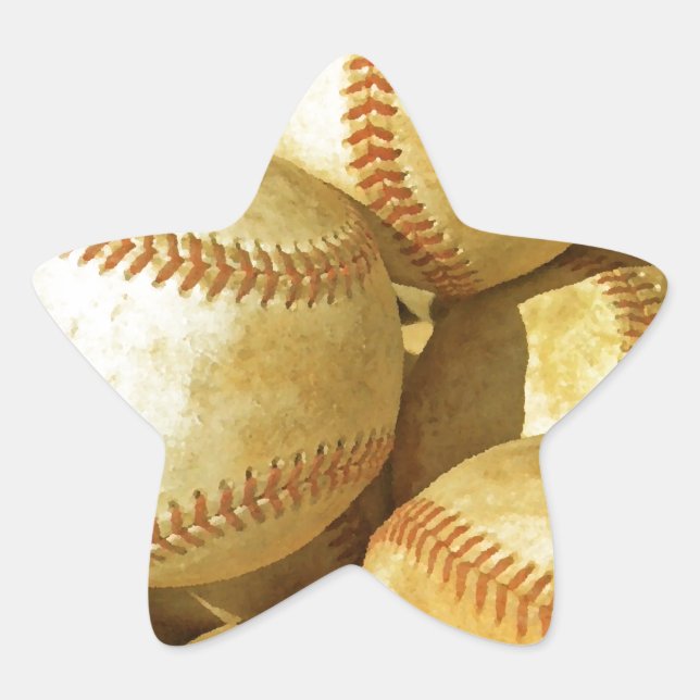Baseball Stjärnformat Klistermärke (Framsida)