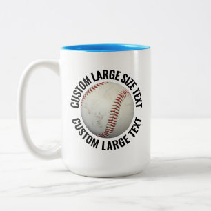 Baseball & Stor text LJUSBLÅ 425g Custom Två-Tonad Mugg