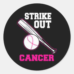 Baseball Strejka ut Coola Bröstcancer Medvetenhet Runt Klistermärke