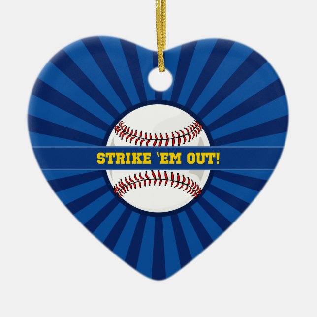 Baseball-Strejkan "ut Julgransprydnad Keramik (Framsidan)