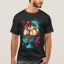 Baseball Sundae Art med choklad och Cherry T Shirt