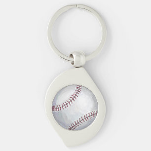 Baseball Swirl Silverfärgad Nyckelring