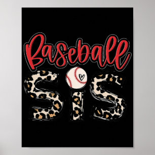 Baseball Syrran Vintage Sport Älskare Syster Mor D Poster