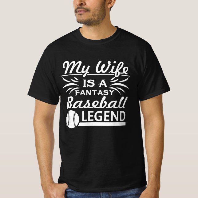 Baseball T Shirt - Min fru är en fantasisk basket  (Framsida)