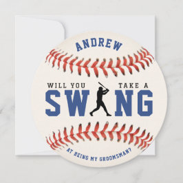 Baseball Take a Swing Groomsman Proposal